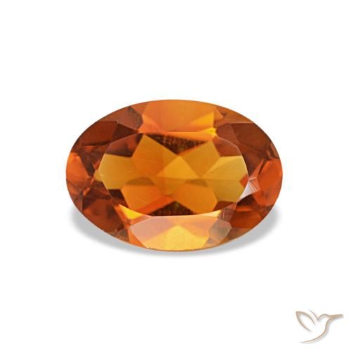 0.63 ct Orange Citrine Gemstone, Citrine Gem in Oval Facet Shape for Sale.