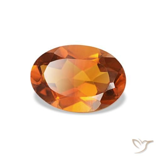 0.63 ct Orange Citrine Stone, Natural Citrine in Oval Facet Shape for Sale