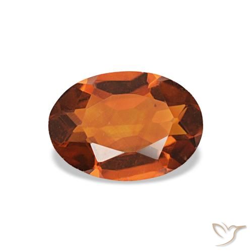 0.58 ct Orange Citrine Gemstone, Citrine Gem in Oval Facet Shape for Sale.