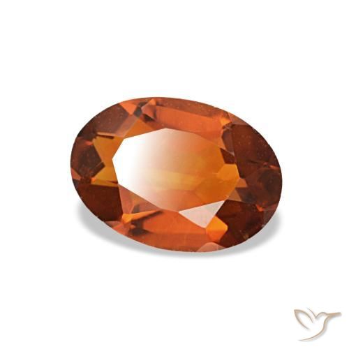 0.58 ct Orange Citrine Stone, Natural Citrine in Oval Facet Shape for Sale