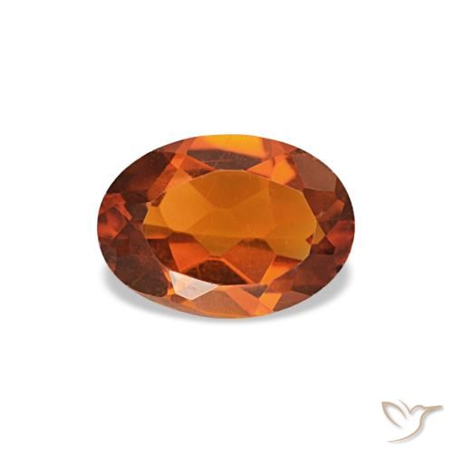 0.60 ct Orange Citrine Gemstone, Citrine Gem in Oval Facet Shape for Sale.
