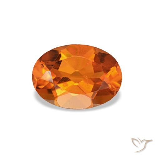 0.80 ct Orange Citrine Gemstone, Citrine Gem in Oval Facet Shape for Sale.