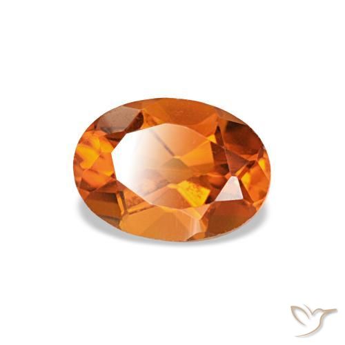 0.80 ct Orange Citrine Stone, Natural Citrine in Oval Facet Shape for Sale