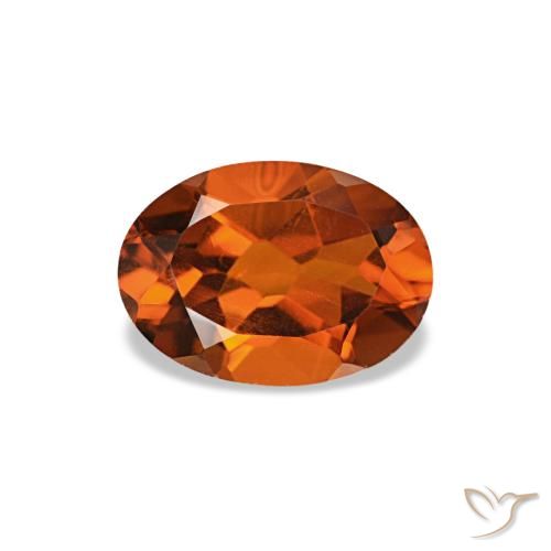 0.74 ct Orange Citrine Gemstone, Citrine Gem in Oval Facet Shape for Sale.
