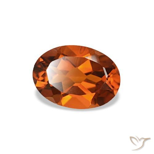 0.74 ct Orange Citrine Stone, Natural Citrine in Oval Facet Shape for Sale