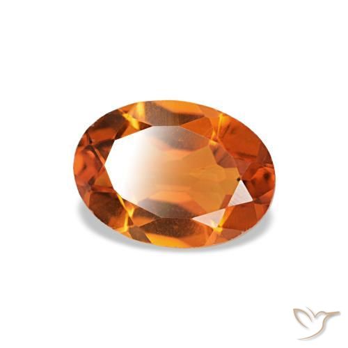 0.70 ct Orange Citrine Stone, Natural Citrine in Oval Facet Shape for Sale