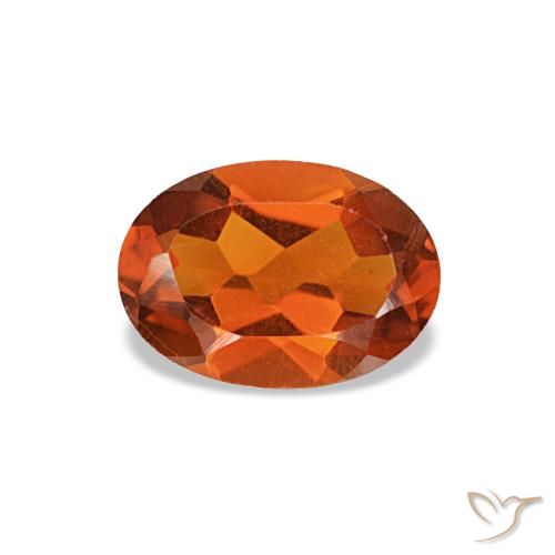 0.60 ct Orange Citrine Gemstone, Citrine Gem in Oval Facet Shape for Sale.