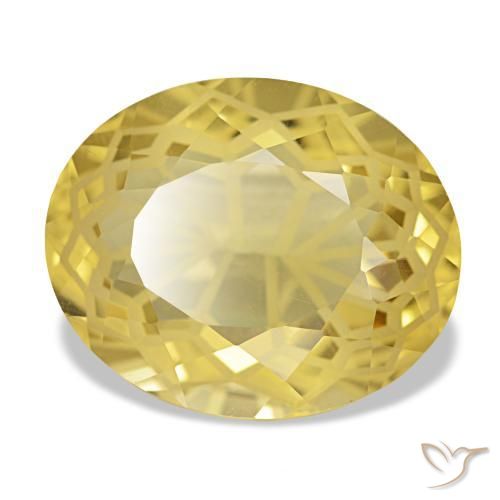 5.90 ct Yellow Citrine Stone, Natural Citrine in Oval Facet Shape for Sale