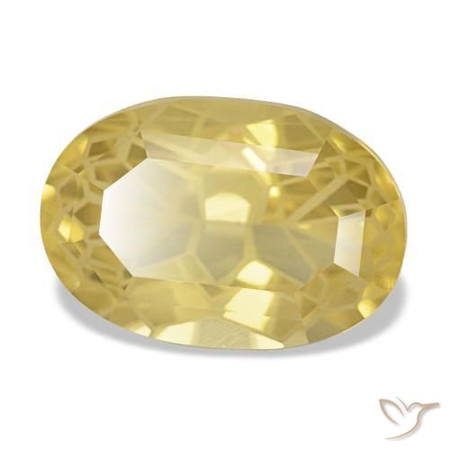 3.66 ct Yellow Citrine Stone, Natural Citrine in Oval Facet Shape for Sale