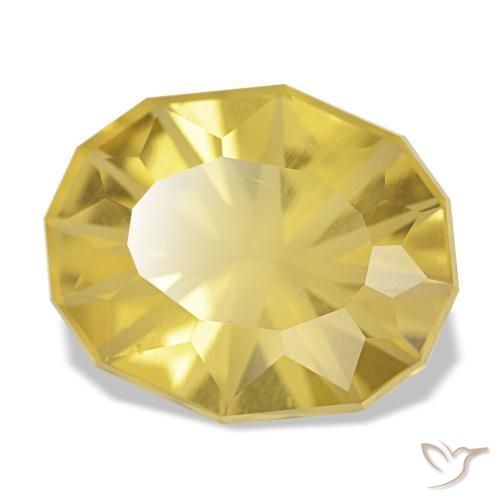 8.26 ct Yellow Citrine Stone, Natural Citrine in Oval Facet Shape for Sale
