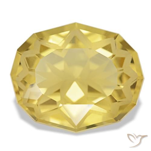 9.03 ct Yellow Citrine Gemstone, Citrine Gem in Oval Facet Shape for Sale.