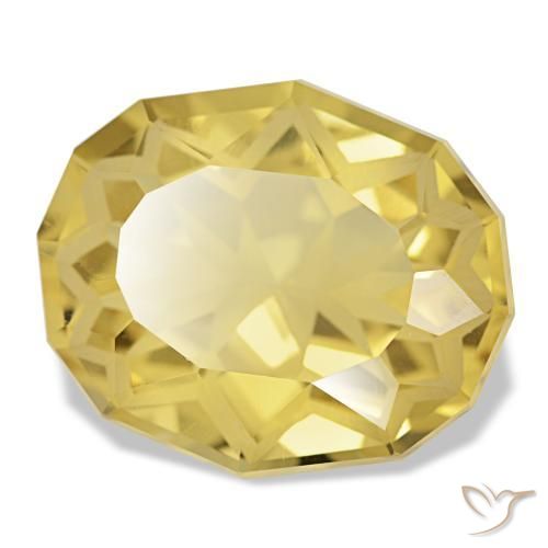 9.03 ct Yellow Citrine Stone, Natural Citrine in Oval Facet Shape for Sale