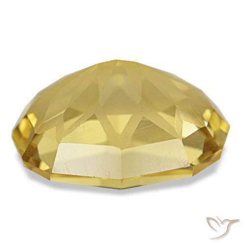 Citrine Gemstone in 15.9 x 13.2 mm Size for Sale, Citrine Stone in Medium Light-Yellow Color