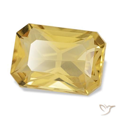 3.50 ct Yellow Citrine Stone, Natural Citrine in Octagon / Scissor Cut Shape for Sale