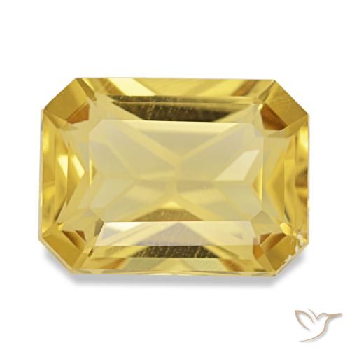 4.59 ct Yellow Citrine Gemstone, Citrine Gem in Octagon / Scissor Cut Shape for Sale.