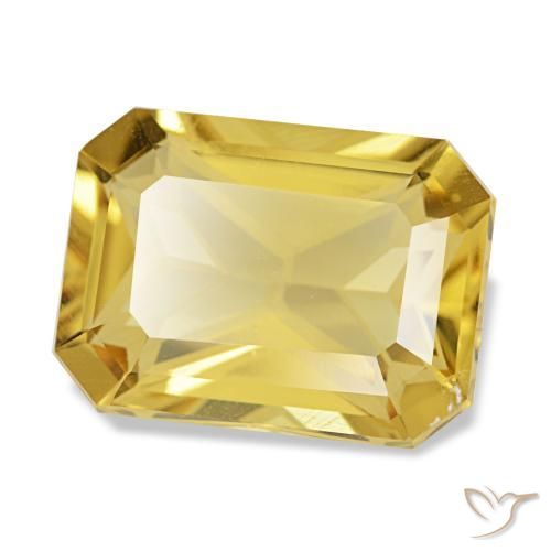 4.59 ct Yellow Citrine Stone, Natural Citrine in Octagon / Scissor Cut Shape for Sale