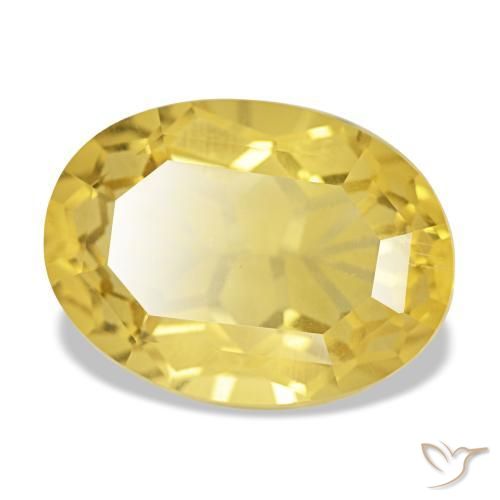 5.40 ct Yellow Citrine Stone, Natural Citrine in Oval Facet Shape for Sale