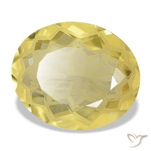 4.66 ct Yellow Citrine Stone, Natural Citrine in Oval Facet Shape for Sale