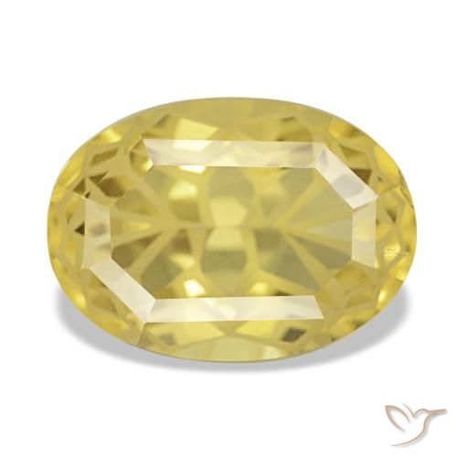 5.48 ct Yellow Citrine Gemstone, Citrine Gem in Oval Facet Shape for Sale.