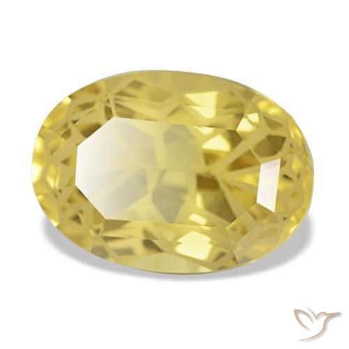 5.48 ct Yellow Citrine Stone, Natural Citrine in Oval Facet Shape for Sale