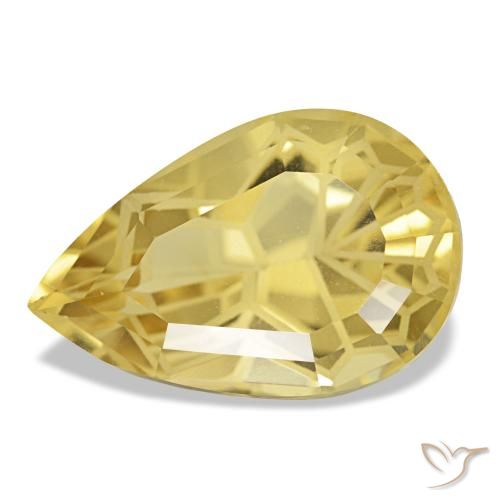 4.83ct Yellow Citrine, Pear Shape, VS