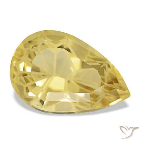 4.83 ct Yellow Citrine Stone, Natural Citrine in Pear Facet Shape for Sale