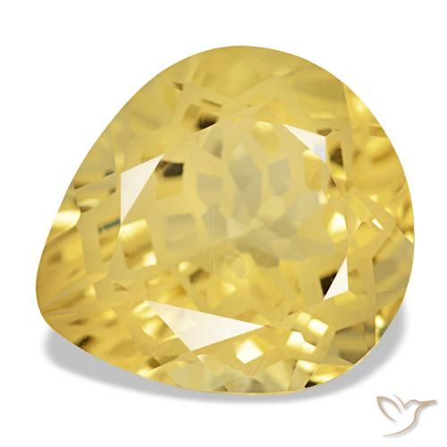 11.59ct Yellow Citrine, Pear Shape, VVS-VS