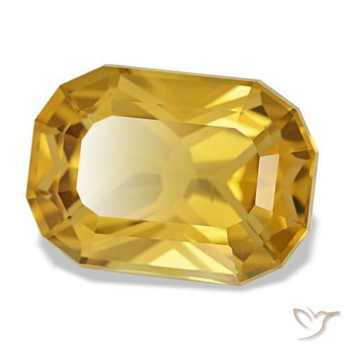 10.70 ct Golden Citrine Stone, Natural Citrine in Cushion-Cut Shape for Sale