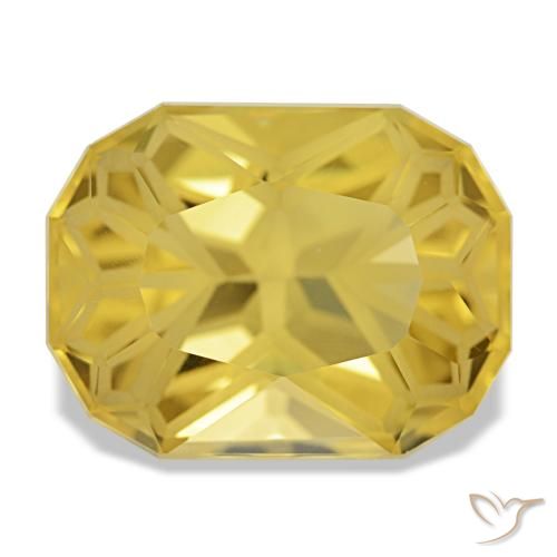 12.35 ct Yellow Citrine Gemstone, Citrine Gem in Cushion-Cut Shape for Sale.