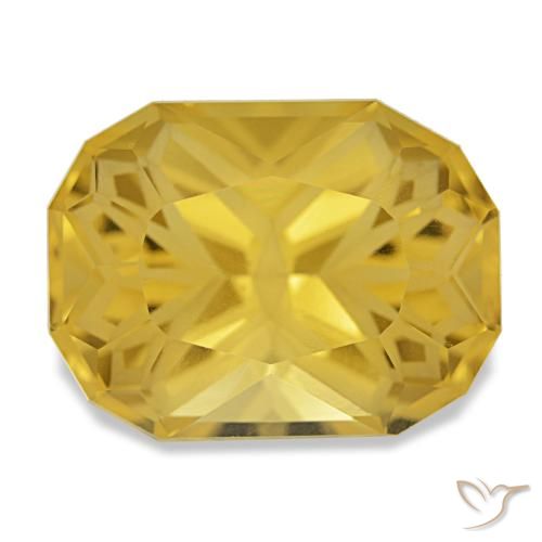 12.45 ct Yellow Citrine Gemstone, Citrine Gem in Cushion-Cut Shape for Sale.