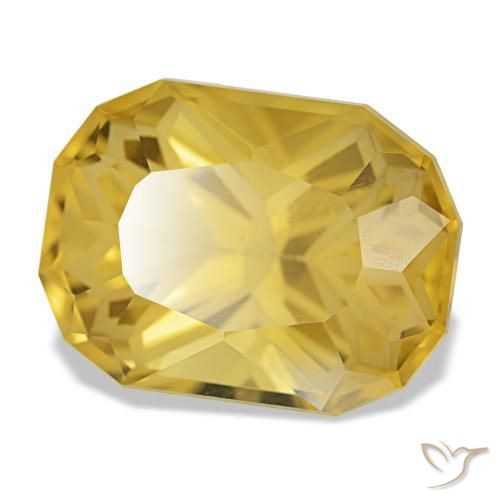 12.45 ct Yellow Citrine Stone, Natural Citrine in Cushion-Cut Shape for Sale