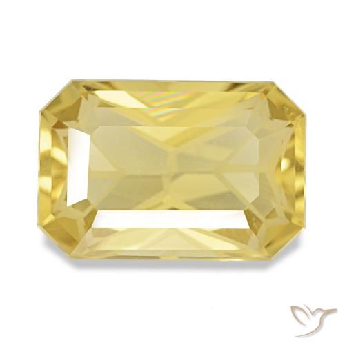 3.88 ct Yellow Citrine Gemstone, Citrine Gem in Octagon Step Cut Shape for Sale.