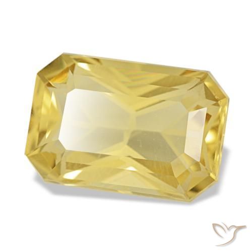 3.88 ct Yellow Citrine Stone, Natural Citrine in Octagon Step Cut Shape for Sale