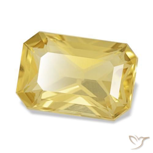 3.72 ct Yellow Citrine Stone, Natural Citrine in Octagon Step Cut Shape for Sale