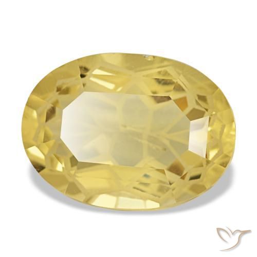 4.83 ct Yellow Citrine Stone, Natural Citrine in Oval Facet Shape for Sale