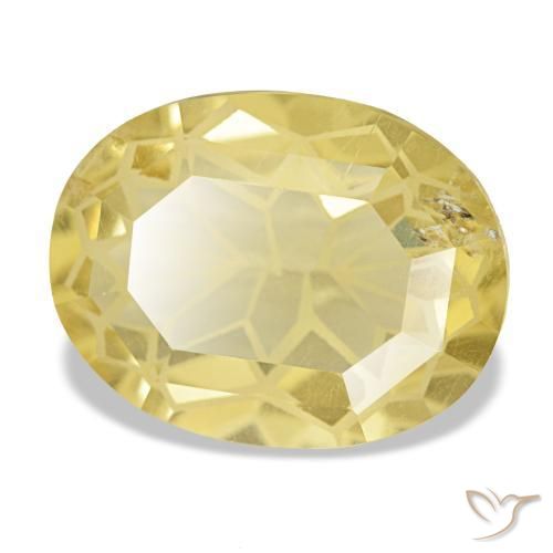 4.55 ct Yellow Citrine Stone, Natural Citrine in Oval Facet Shape for Sale