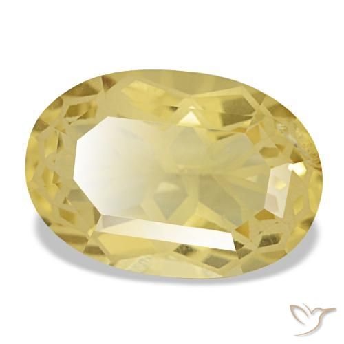 5.78 ct Yellow Citrine Stone, Natural Citrine in Oval Facet Shape for Sale