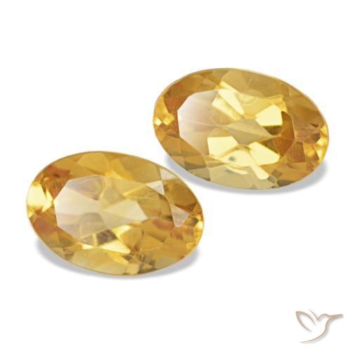 0.81 ctw Golden Citrine Stones, Natural Citrine in Oval Facet Shape for Sale