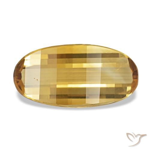 2.18 ct Golden Citrine Gemstone, Citrine Gem in Oval Concave Cut Shape for Sale.