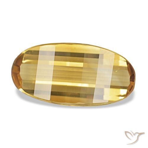 2.18 ct Golden Citrine Stone, Natural Citrine in Oval Concave Cut Shape for Sale