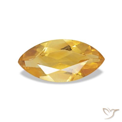 0.44 ct Golden Citrine Gemstone, Citrine Gem in Marquise Facet Shape for Sale.