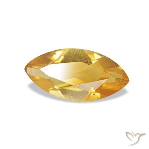 0.44 ct Golden Citrine Stone, Natural Citrine in Marquise Facet Shape for Sale