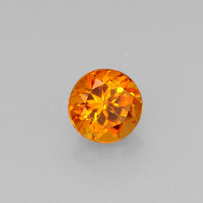 0.64 ct Orange Clinohumite Stone, Natural Clinohumite in Round Facet Shape for Sale