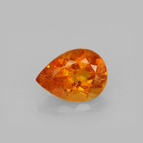 0.69 ct Orange Clinohumite Gemstone, Clinohumite Gem in Pear Facet Shape for Sale.