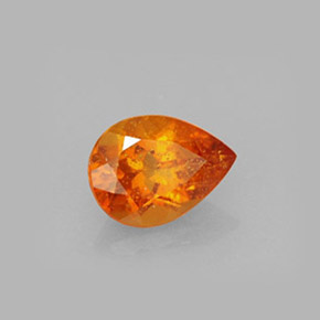 0.69 ct Orange Clinohumite Stone, Natural Clinohumite in Pear Facet Shape for Sale