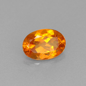 0.66 ct Orange Clinohumite Stone, Natural Clinohumite in Oval Facet Shape for Sale