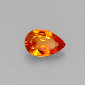 0.63 ct Orange Clinohumite Stone, Natural Clinohumite in Pear Facet Shape for Sale