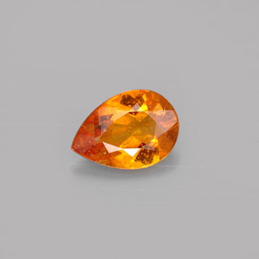0.64 ct Orange Clinohumite Gemstone, Clinohumite Gem in Pear Facet Shape for Sale.