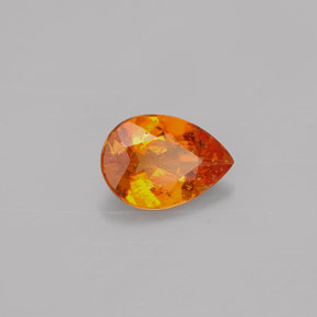 0.64 ct Orange Clinohumite Stone, Natural Clinohumite in Pear Facet Shape for Sale
