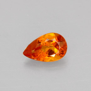 0.66 ct Orange Clinohumite Gemstone, Clinohumite Gem in Pear Facet Shape for Sale.